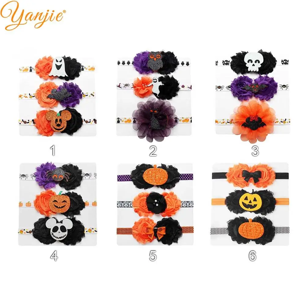 3 шт./компл. Хэллоуин Праздничный головной убор блестящая летучая мышь Тыква