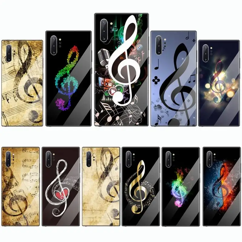 

Music notes pattern art cover funda coque Phone Case Tempered glass For Samsung S6 S7 edge S8 S9 S10 e plus note8 9 10 pro