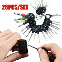 26 pçs ferramenta de remoção de terminais do carro elétrico fiação crimp conector pino extrator terminal do carro ferramentas de remoção de pinos extrator