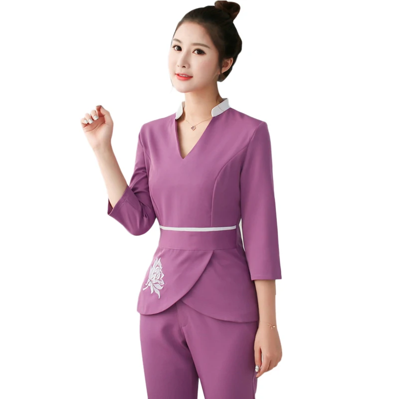 Women Workwear spa uniform 2pcs Sets Hospital Nurse Uniforms Wholesales Beauty Clothing Beautician Medical Nurse Work Uniform