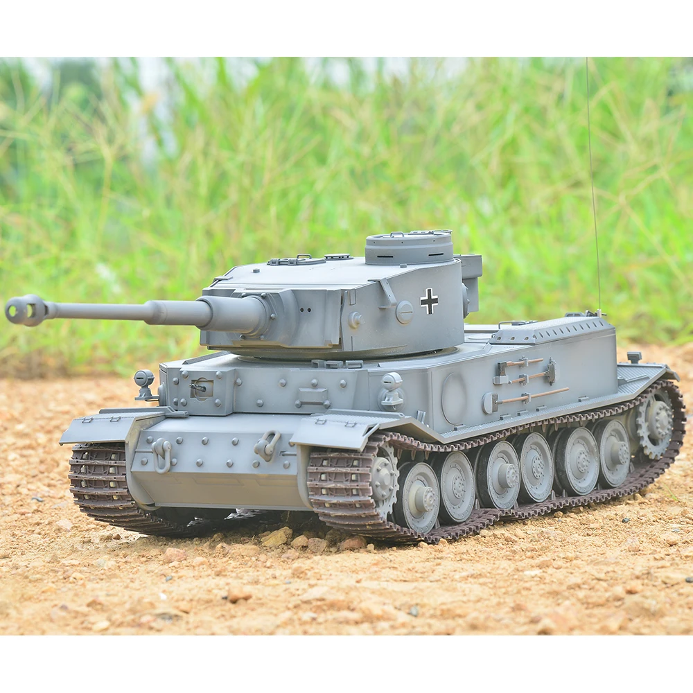 HOOBEN 1/16 rc Танк немецкий TigerP Tiger 2,4G VK 4501 пульт дистанционного управления боевые тяжелые танки с металлической коробкой передач, дым+ звук+ Битва