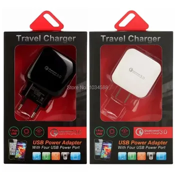 

Quick Charge Travel Wall Charger QC3.0 5V 3A Eu US Smart Wall Chargers Adapter For Samsung Iphone Huawei Android phone pc