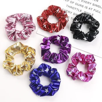 

7 Colors Glitter Scrunchies Colorful Elastic Hair Rope Ponytail Holder Hair Accessories for Girls and Women