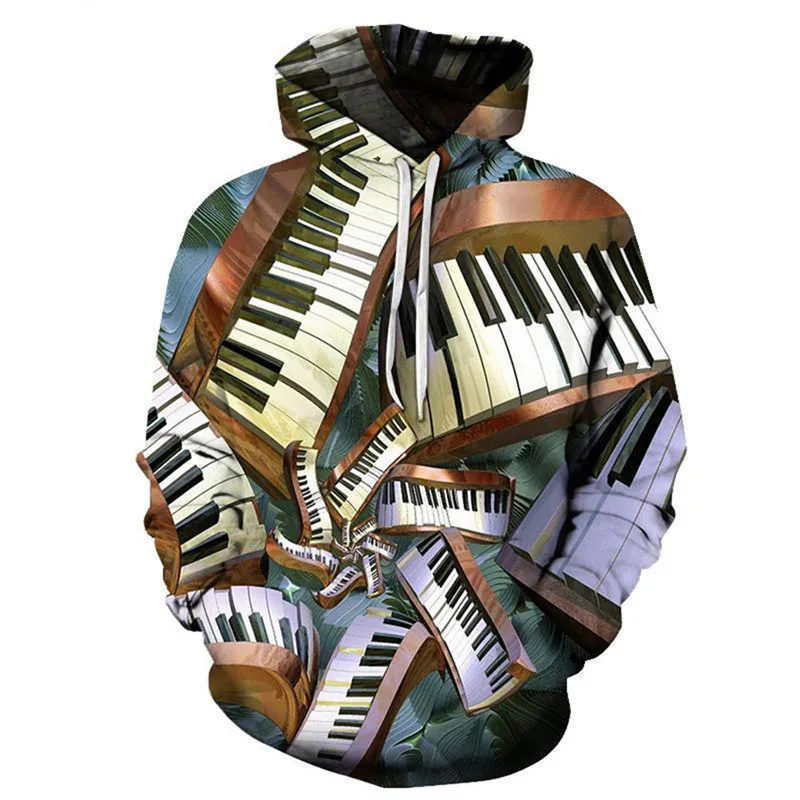 

Gothic Piano streetwear hoodie Hip Hop 3d Print Hoodies Fashion Men Harajuku Funny Sweatshirts Quality Plus Size Clothes