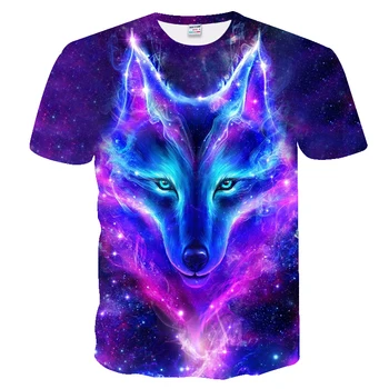 

Fashion kids clothes Wolf T Shirt 3D Cool Funny T Shirt Short Sleeve Tshirt boys Girls Tshirts Animal T-shirt children clothes
