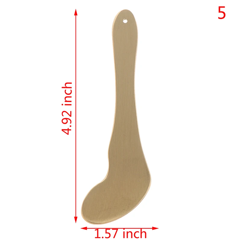5 Чистая медь латунь Gua Sha доска инструмент для массажа тела Guasha доска для иглоукалывания очищающий массажер инструменты спа скребок для иглоукалывания - Цвет: 5