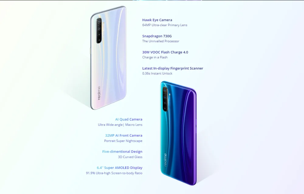 Realme X2 8 ГБ ОЗУ 128 Гб ПЗУ NFC 6," мобильный телефон Snapdragon 730G 64 мп четырехъядерный мобильный телефон VOOC 30 Вт Быстрая зарядка смартфон