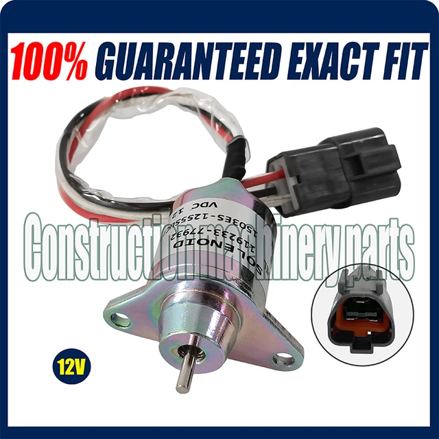 Électrovanne D'arrêt Carburant 119653-77950 Pour Moteurs Komatsu 4TNV94L, 4TNV98L