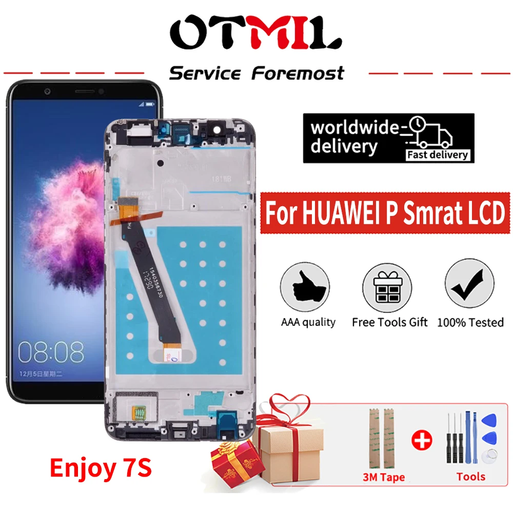 Сменный сенсорный ЖК дисплей для HUAWEI P Smart 2018 5 65 дюйма Enjoy 7S FIG LX1 L21 L22|Экраны