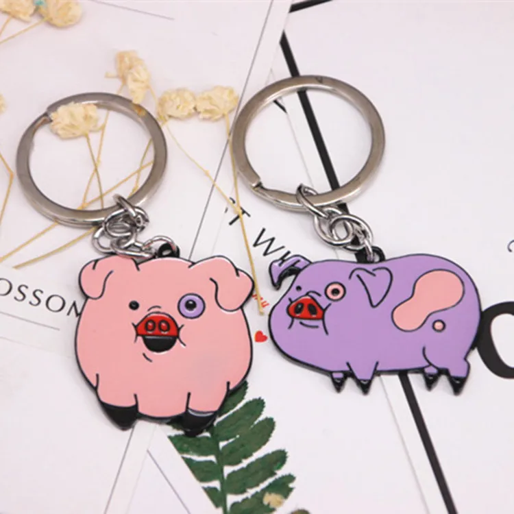 Стиль Горячая гротеск маленький город брелок с поросенком качалка свинья розовая свиная кожа милый поросенок мультяшный кулон