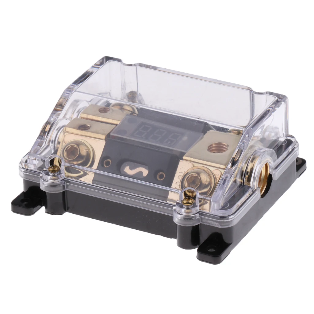 100A Audio Stereo Fuse Holder Distribution Block LED Digital Voltage Inline