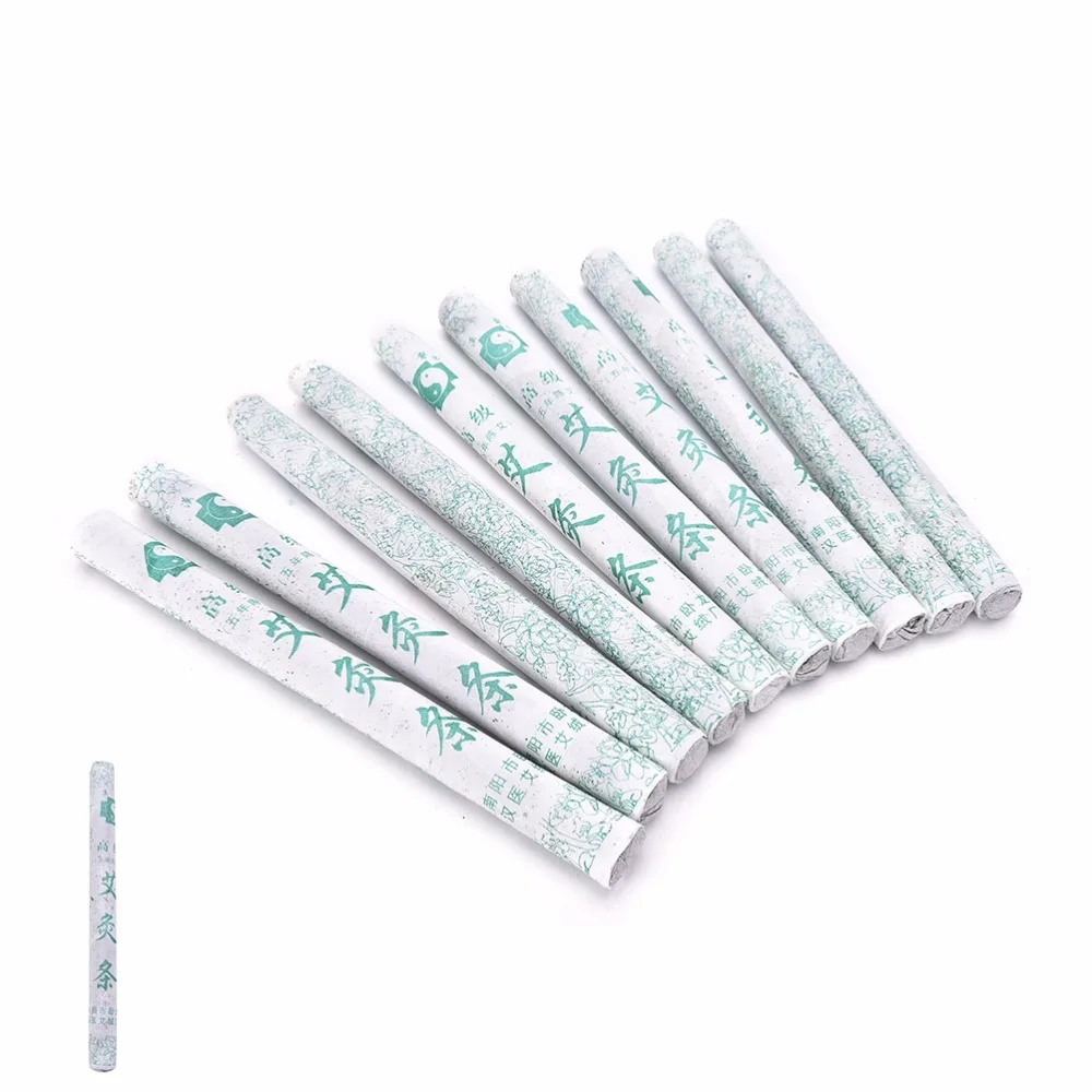 

New 10Pcs 1.8*20CM Smokeless Moxa Sticks Moxibustion Moxa Roll Professional Massage Tool