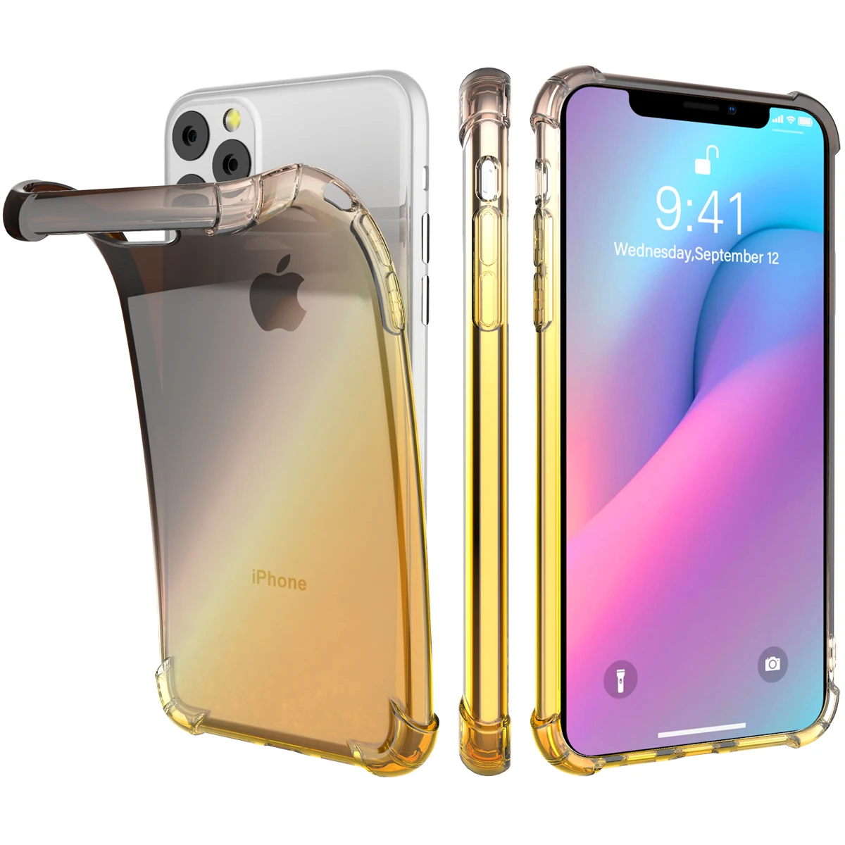 Для iPhone 11 11 Pro 11 Pro Max Силиконовый противоударный чехол с защитой от царапин градиентного цвета мягкий чехол из ТПУ для iPhone 11 чехол прозрачный