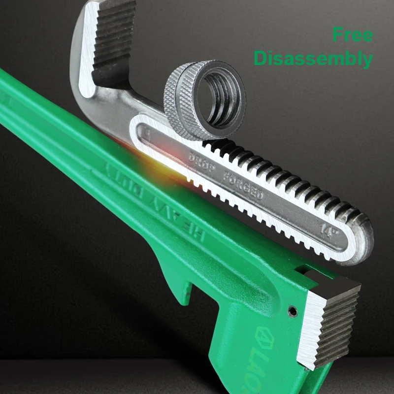 Online Llave de tubo LAOA resistente 8 pulgadas 10 pulgadas 14 pulgadas 18 pulgadas llave de plomería Cr V acero Anti óxido herramientas manuales anticorrosión