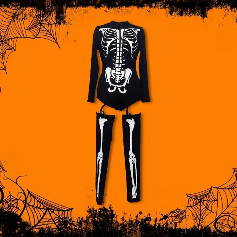 Halloween Costume Women Sexy Cosplay Skull Printed Jumpsuit Skeleton Costumes Girl Halloween Costume For Women