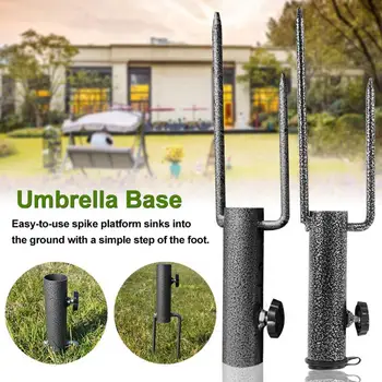 

Beach Easy Setup Pole Holder Outdoor Steel Coating Ground Insert Portable 35cm Umbrella Base For Park Patio Heavy Duty Parasol