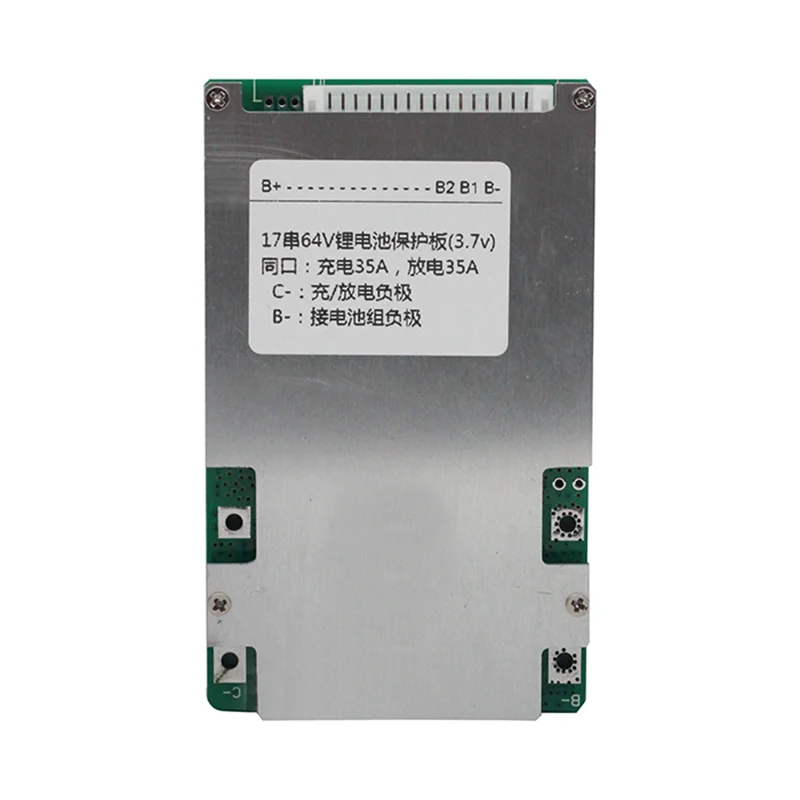 17S 64V 35A BMS 18650 Battery Lithium Li-ion Protection Board Common Port Short-circuit Overcharing Overdischaring Protection