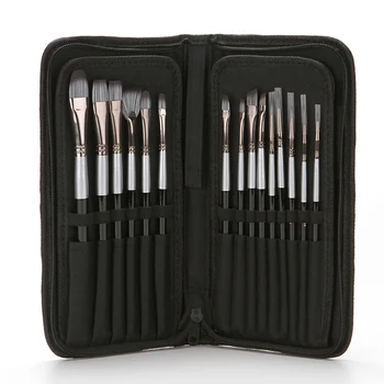 

15pcs/set Nylon Artist Paint Brushes Palette Knife Sponge Set With Storage Cases Watercolors Acrylic Oil Painting Art Supplies