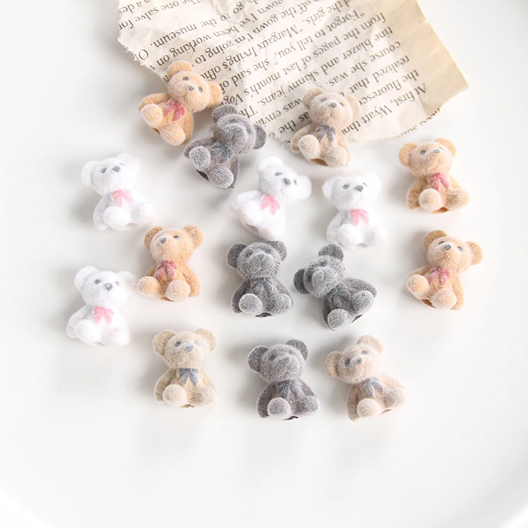 

Japanese Autumn and Winter Flocking Bear Doll Doll Pendant Accessories Diy Handmade Earrings Headdress Mobile Phone Shell Materi
