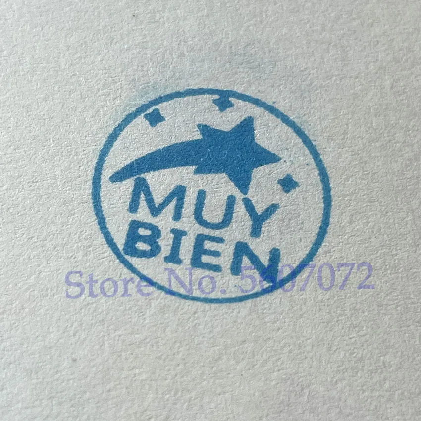 stamps for cards and scrapbooking Cartoon  buen trabajo Spanish Teachers Stamp for homework  Kids School Assessment Self inking Photosensitive Seal20mm best clear stamps Scrapbooking & Stamps