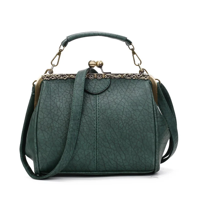 

Ougger Small Women Leather Handbags Shoulder Bags Green PU Vintage Hobos Bag with Sequined for Evening Party