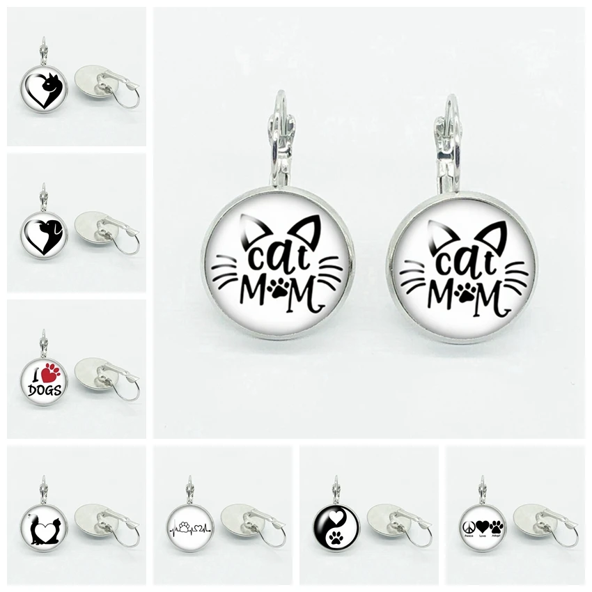 

New Cute Kitten Puppy Earrings Bronze Silver High Quality Earrings Ladies Accessories Gift