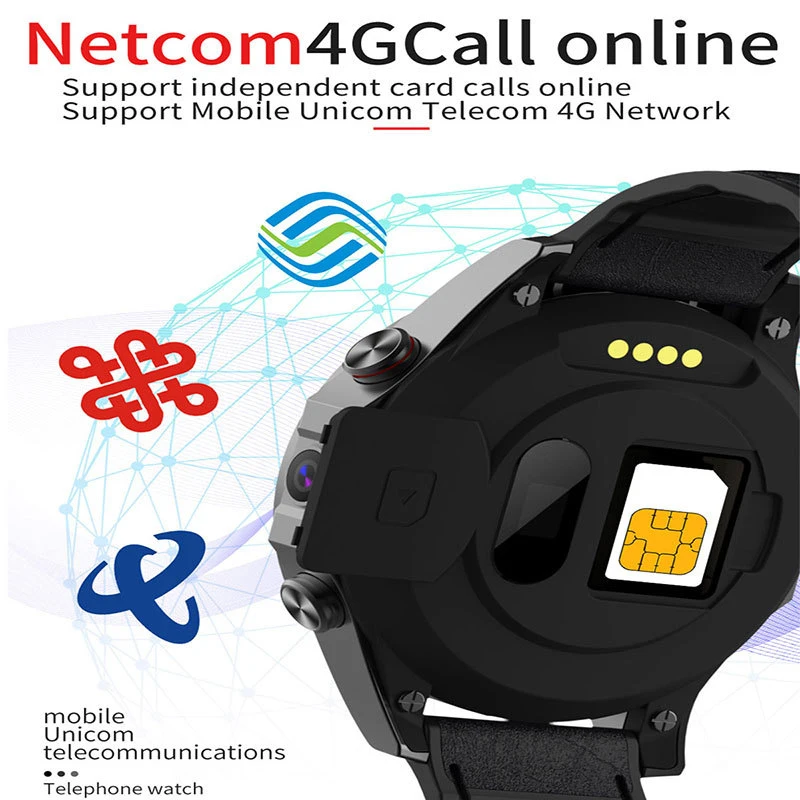 Fashion 4G smart watch dual HD camera video call heart rate detection multi-sports mode GPS IP67 waterproof 800mAh battery watch