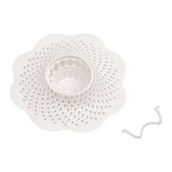 

White Flower Shaped Bathtub Floor Drain PVC Hair Catcher for Kitchen Bathroom