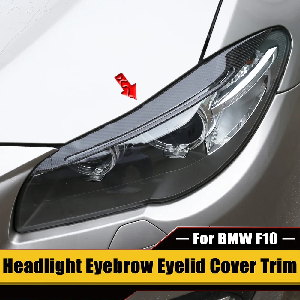 Kaufe Echte Carbon-Faser-Scheinwerfer-Augenbrauen-Augenlider für BMW F10 5  Series 2014–2017 Frontscheinwerfer-Augenbrauen-Zierabdeckung