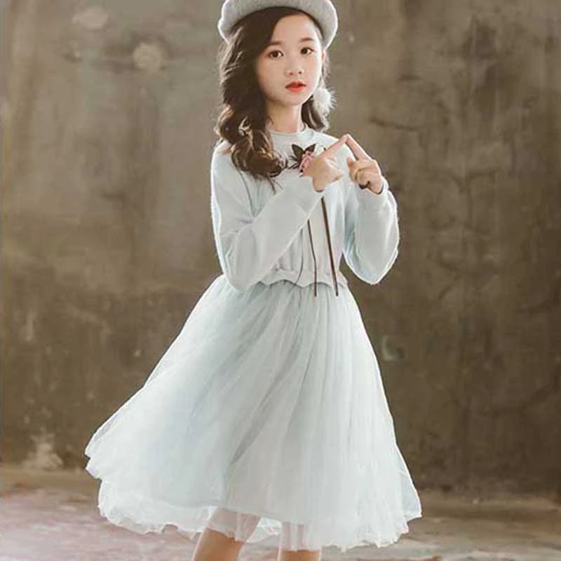 Платье для крупных девочек; осенне-зимние платья с длинными рукавами; коллекция года; Детский свитер; Вязаное детское платье в стиле пэчворк