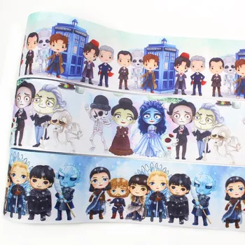 

I-19921-2258,3‘’ 75mm,5 yards Halloween Festival cartoon Printed grosgrain Ribbons,bow cap accessories and decorations