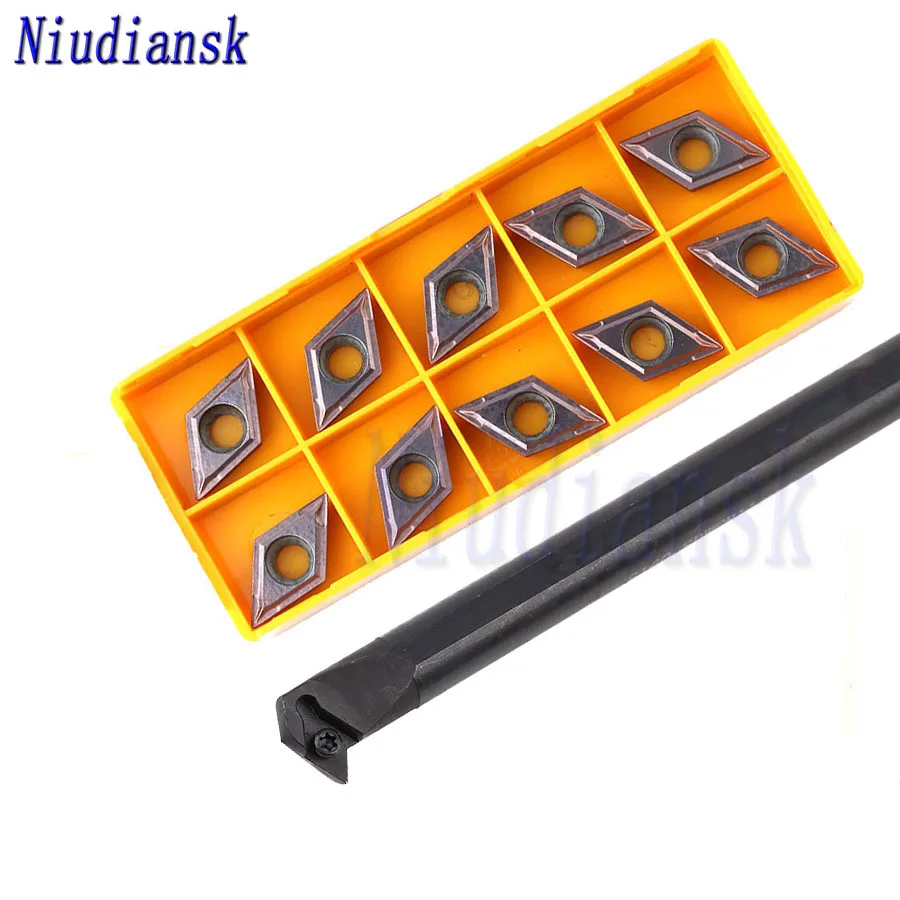 

10pcs DCMT11T3 Carbide Inserts CNC Lathe Tool 1pc S16Q-SDWCR11 Internal Turning Tool Holder S20R-SDWCR11 S25S-SDWCR11 Arbor Suit