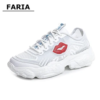

spring/summer Breathable tenis Trainers off white sneakers Running shoes chunky flat platform casual shoes women Female Shoes
