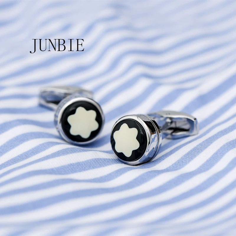 

JUNBIE Luxury shirt cufflinks for men's Brand cuff buttons cuff links High Quality round wedding Jewelry free shipping