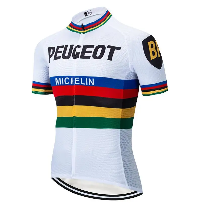 Белый Чемпион peuполучить Велоспорт Джерси 20D Велосипед Шорты Ropa Ciclismo мужские летние быстросохнущие pro велосипедный майон брюки одежда - Цвет: Белый