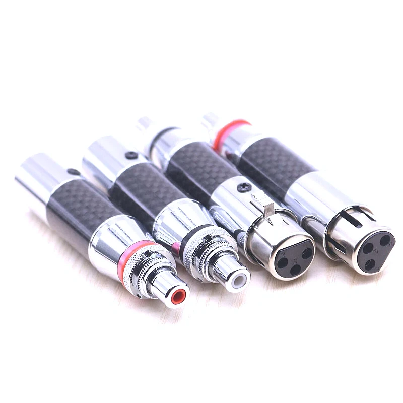 

4pcs/lot hi-end XLR to RCA Female Socket Adapter Silver Plated Balanced Cable Plug Male