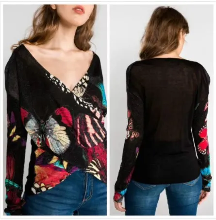 15 Impresso blusas bordadas de Graus, Espanha xs-xl - Цвет: 15