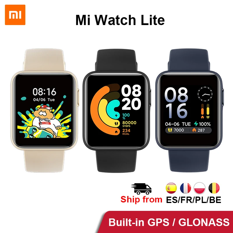 2/5/10 шт. Xiaomi Mi Watch Lite GPS Смарт-часы браслет 1 4 дюйма TFTLCD экран Bluetooth 5 фитнес-трекер с