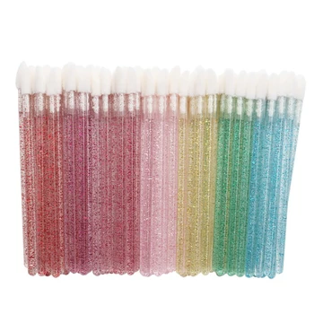 

50Pcs/Pack Disposable Crystal Lip Brush 5 Colors Optional Lipstick Applicator Wands For Lipstick Eyeliner Makeup Brush New