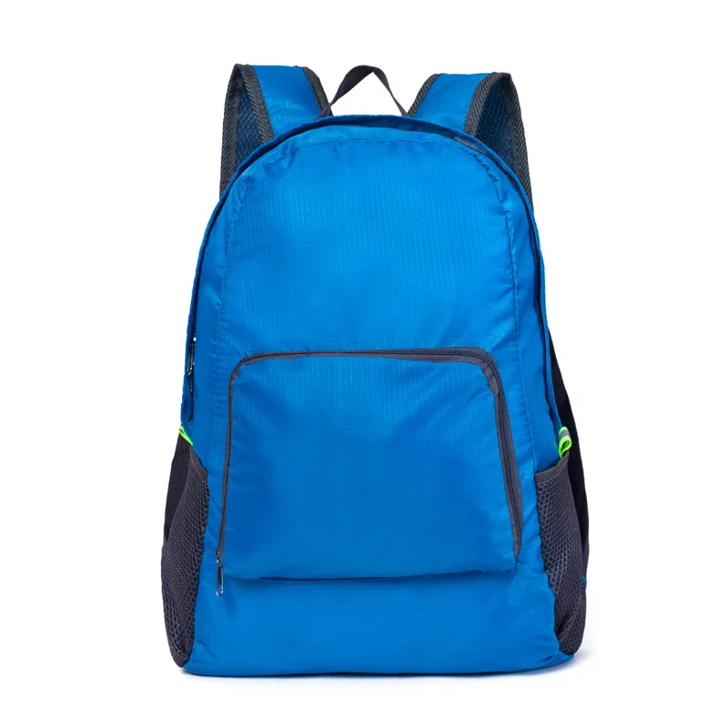 Легкий нейлоновый складной рюкзак, водонепроницаемый рюкзак, складная сумка, сверхлегкий рюкзак для женщин и мужчин, для путешествий и пеших прогулок - Цвет: Blue