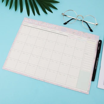 Mensile di Carta Pad 20 Lenzuola FAI DA TE Planner Scrivania Agenda Regalo Scuola di Forniture Per Ufficio