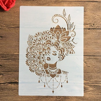 

A4 29 * 21cm Beauty girl DIY Stencils Wall Painting Scrapbook Coloring Embossing Album Decorative Paper Card Template,wall