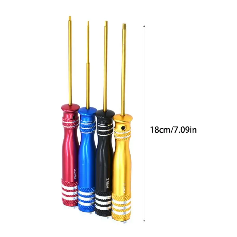 

4pcs/set Hex Screwdriver 1.5 2.0 2.5 3.0mm Repair Tool for RC Helicopter Drone Aircraft Model Toys