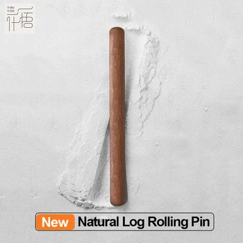 

yiwuyishen Natural Log Rolling Pin Fine Sanding Without Added Chemical Coating Non-Stick Cooking Tools 32*400mm