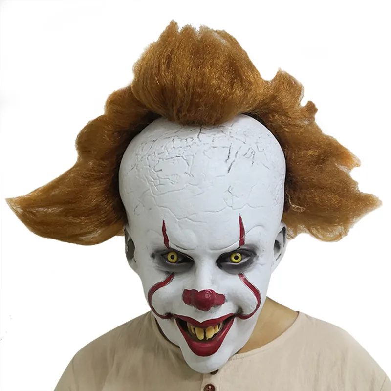 Стивен Кинг это маска Pennywise ужас клоун Джокер маска глаза блестит клоун латексная маска Хэллоуин косплей костюм реквизит