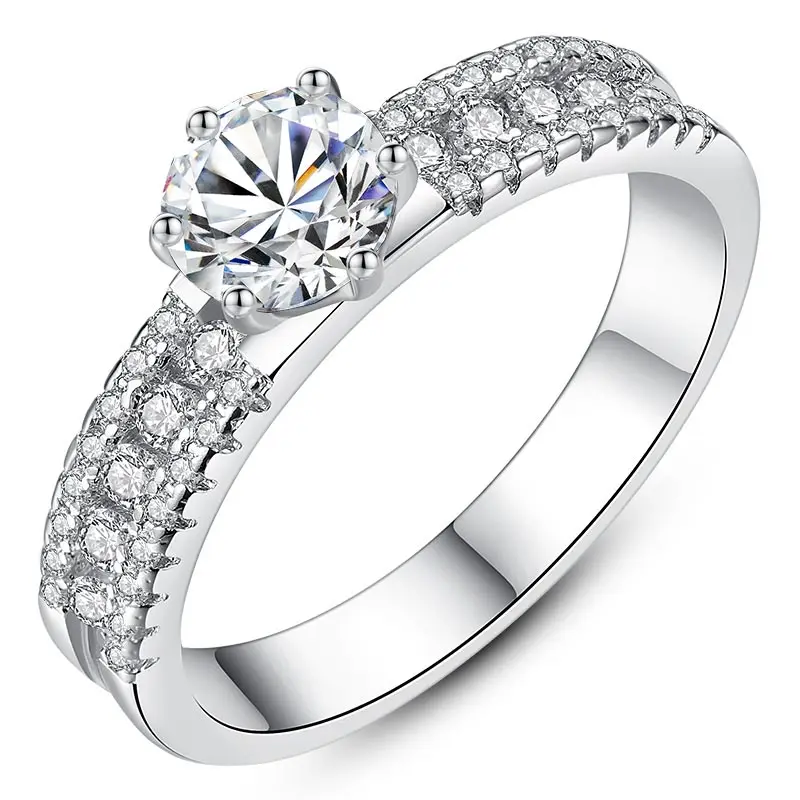 Ажурное женское кольцо с двойным сердцем, классическое модное очарование, индивидуальность, кубический цирконий, ювелирные изделия, праздничные популярные украшения, подарок, блестящий поп - Цвет основного камня: White-32