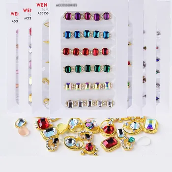 

High quality alien AB Flatback Glass Nail Rhinestones Crystals Stones Shiny Gems Manicure Nails Art Decorations 30pcs/package