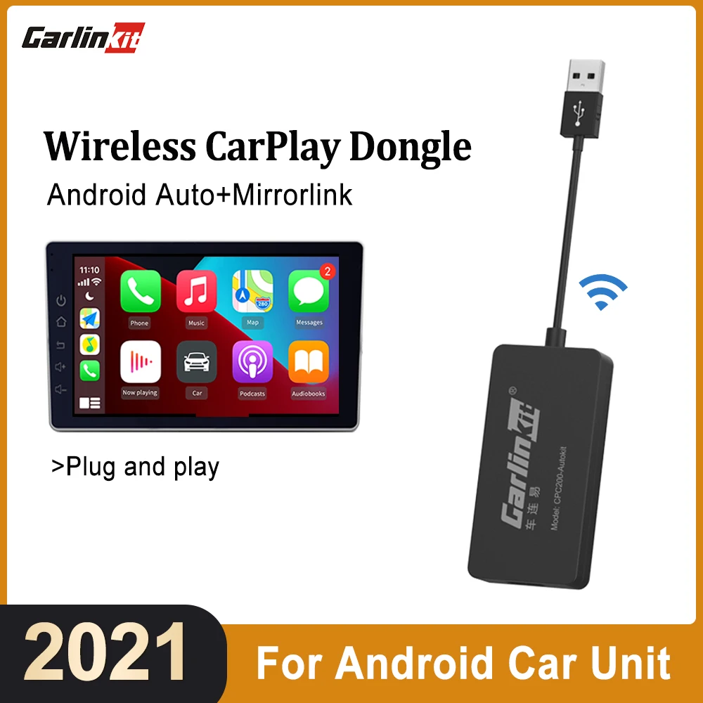 Carlinkit 2021 Новый беспроводной ключ CarPlay USB Android автомобильный навигатор