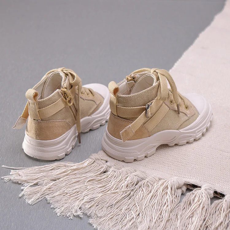 Pretos do Bebê Botas de Marca Sapatos de Lona Pretas de Malha Novas Outono Crianças Sapatos Meninas Martin Botas Macias Tornozelo Meninos Moda 11 Meninas Martin Botas Crianças Botas Macias Botas