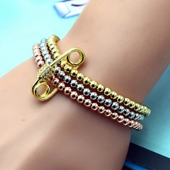 

2020 New Special Jewelry Pin Screw Buckle and 3 Color Beads with Bracelets&Bangles Woman Personality Jewelry Gift